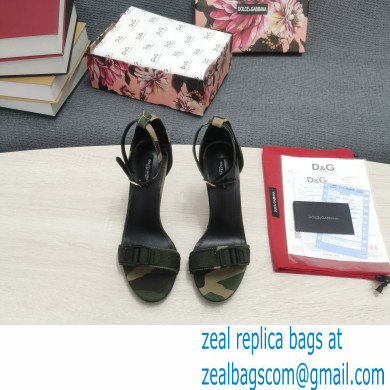 Dolce & Gabbana Heel 10.5cm Baroque DG Sandals in Camouflage Patchwork 2022